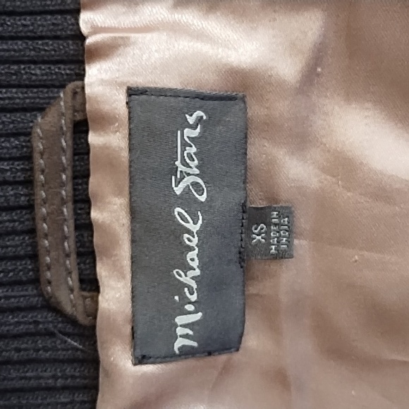 Michael Stars Goat Suede Moto Style Jacket W/ Quilted Satin Sleeves, XS - Picture 11 of 14